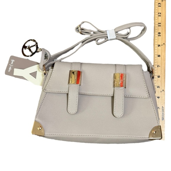 Cream Crossbody Bag with Gold Accents - Picture 3 of 6